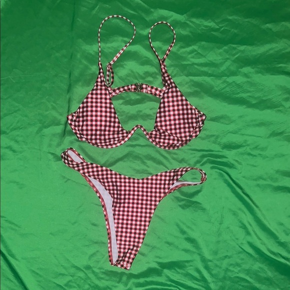 Red Gingham Bikini Set size Large - Picture 1 of 6